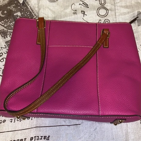 NWT Dooney & Bourke pebble leather magenta purse shoulder bag medium size - Picture 5 of 15